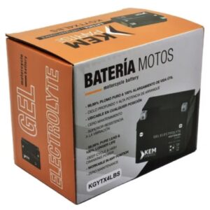 Batería kem modelo ytx4lbs, medidas 12x7cm y 9cm de alto