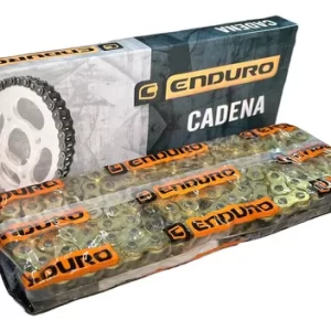 Cadena de transmision 428H - 118L reforzada , marca enduro ( dorada )