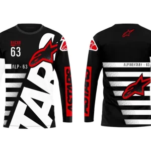 Remera jersey Alpinestars talle L ( negra y blanca )