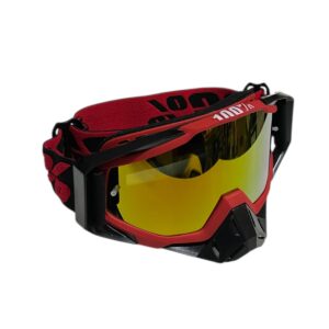 Antiparras Enduro Motocross 100% espejada roja/negro +funda, mica, tiroff, calco, paño