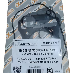 Juego de juntas cabezal con oring y junta tapa de válvulas p/ Honda CB1 125cc