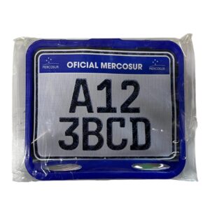 Marco porta patente para moto, modelo Mercosur