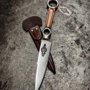 Cuchillo motero biela mango cobreado ( acero inoxidable - 17cm)